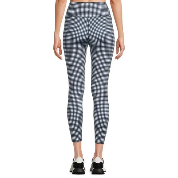 3/$30 Cropped High Rise Court Leggings, Black Gingham - Picture 2 of 8